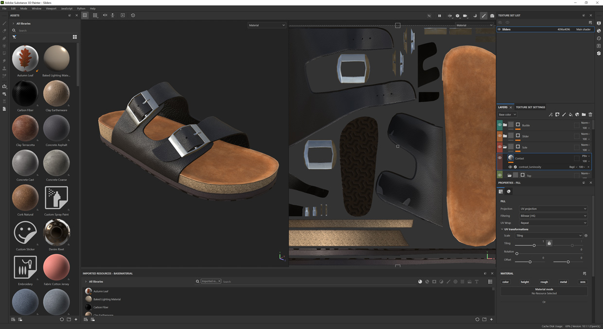 Substance Painter Shoe texture fabric